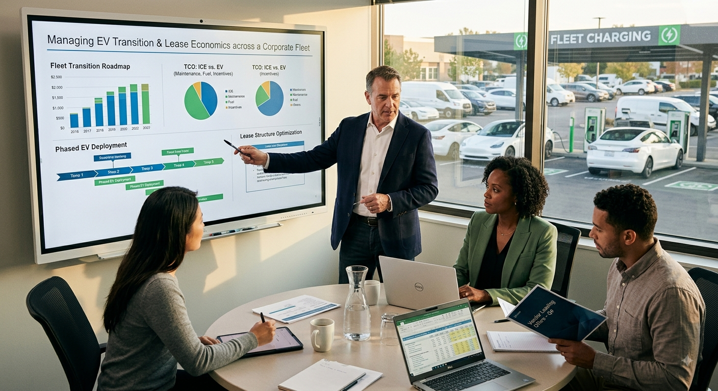 EV transition and lease economics across a corporate fleet