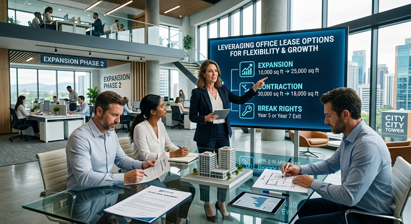 Expansion, contraction and break rights in office leases