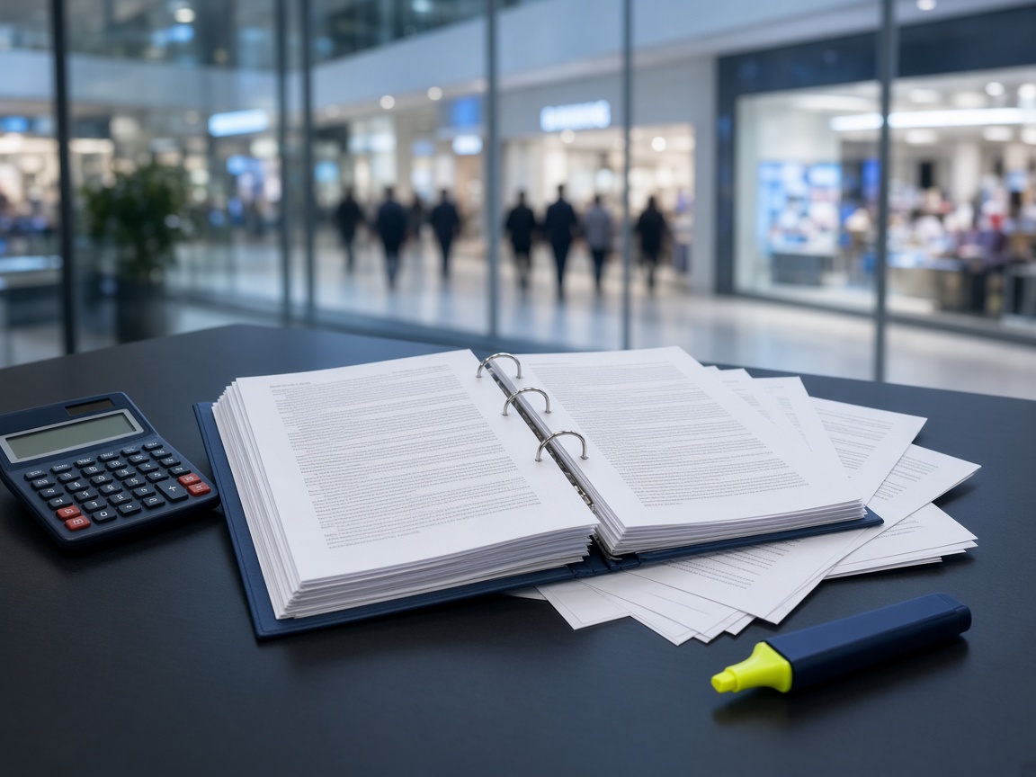 Retail hidden financial exposure case study showing a lease binder and calculator