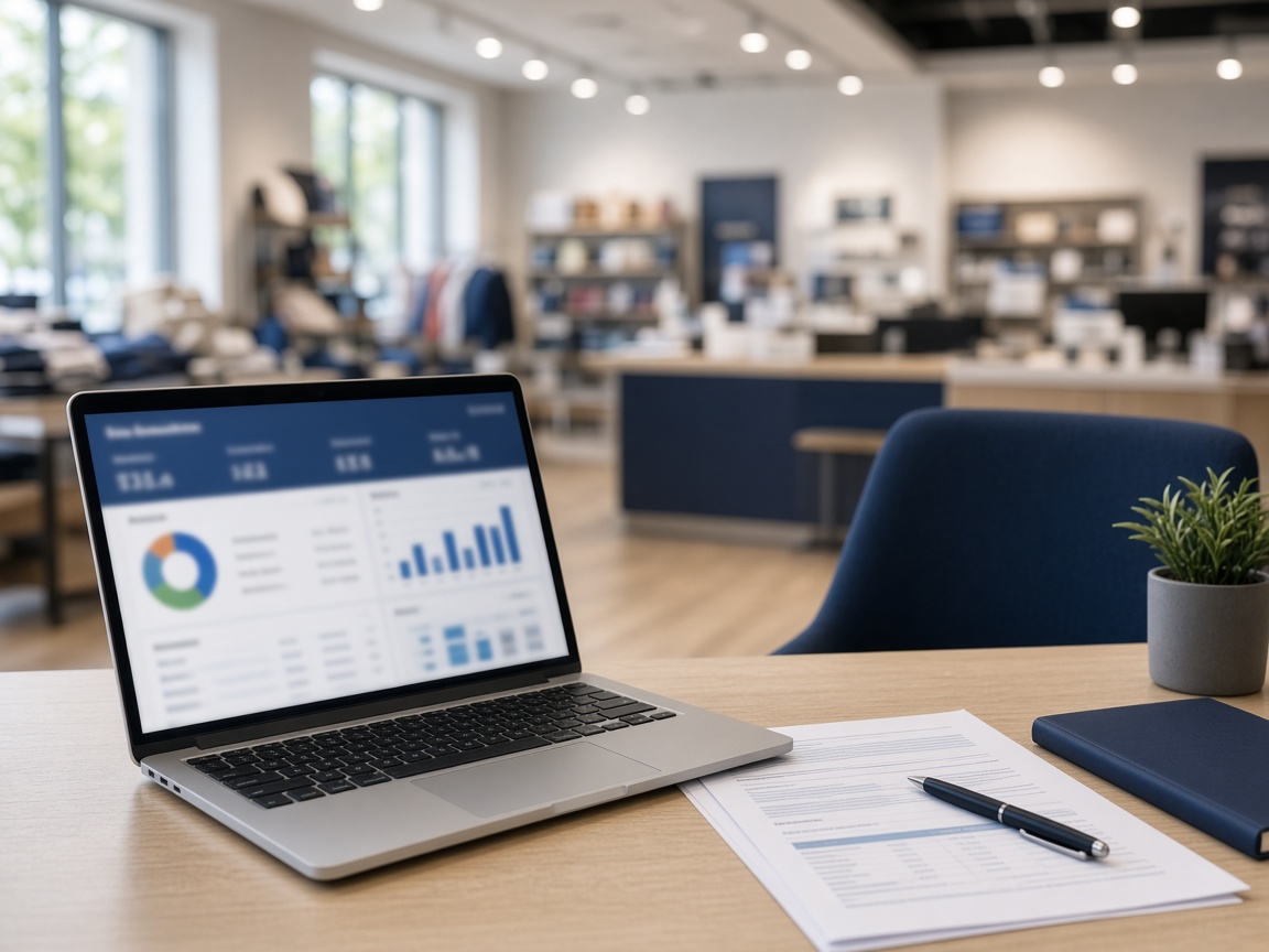 Retail occupancy costs case study showing store-level cost review on a laptop